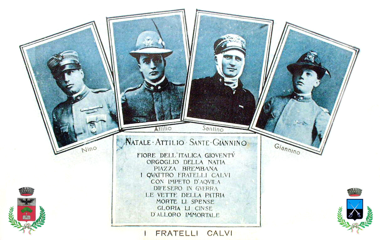 fratelli calvi,foto fratelli calvi, calvi piazza brembana, calvi 1915-18, calvi grande guerra, caduti fratelli calvi, 4 fratelli calvi, 