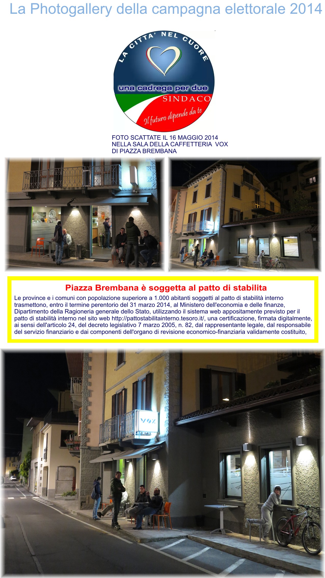 Municipio di Piazza Brembana; Ufficio del Sindaco